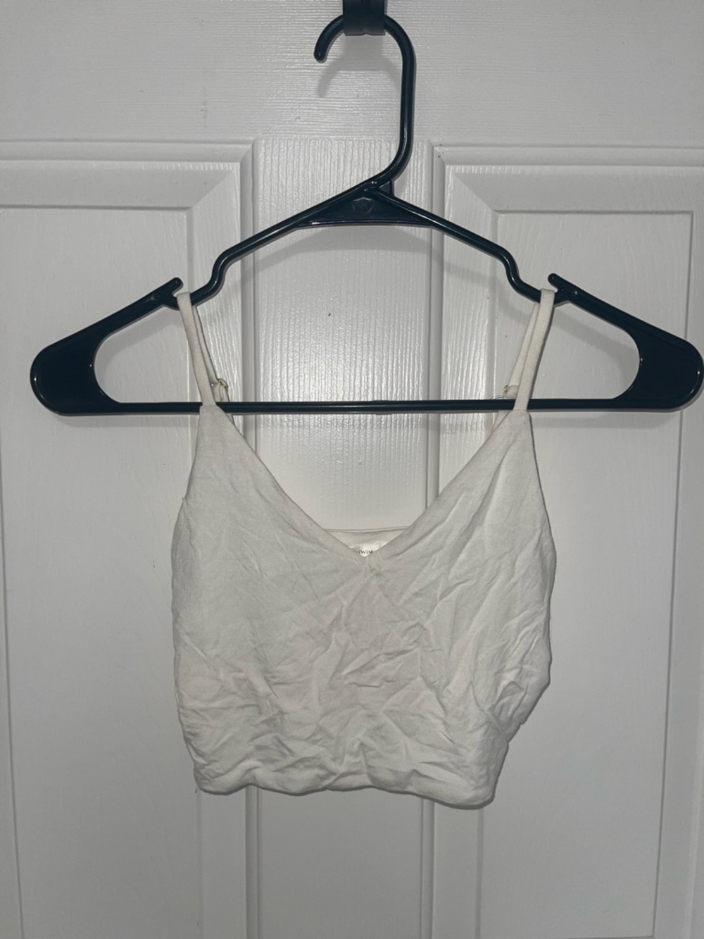 Ivory V-Neck Cropped Camisole Swim Top (no bottoms)